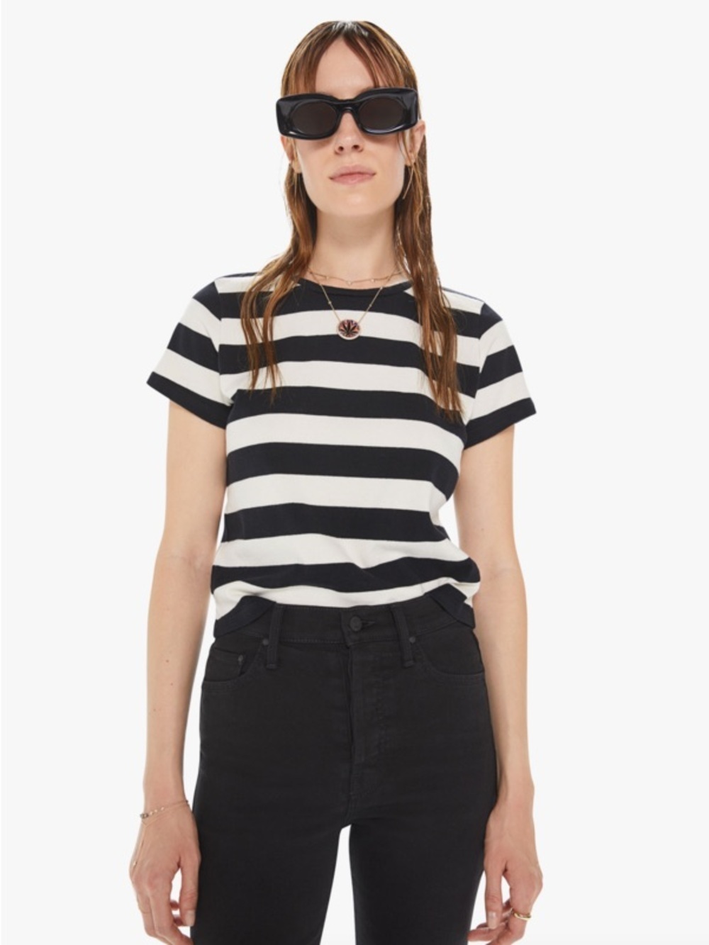 Mother Denim Crop Itty Bitty Goodie Tee in size M